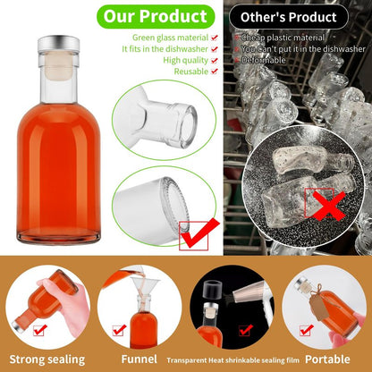 eispap 25 Pcs 3.5OZ Mini Glass Liquor Bottles with Lids Small Glass Wine Bottle Reusable Empty Alcohol Bottles with Aluminum Silver Cap for Christmas Birthday Weddings (100ML 3.5OZ 25PC)