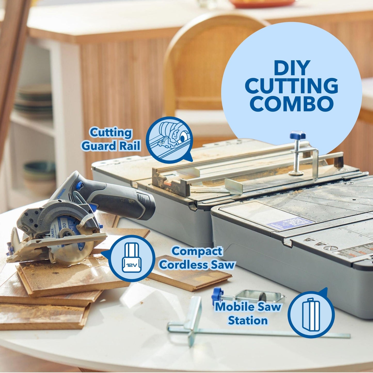 Dremel Blueprint Portable Saw Station with 12V Brushless Compact Circular Saw and Multi-Purpose Cutting Case (CS12V-S1C)