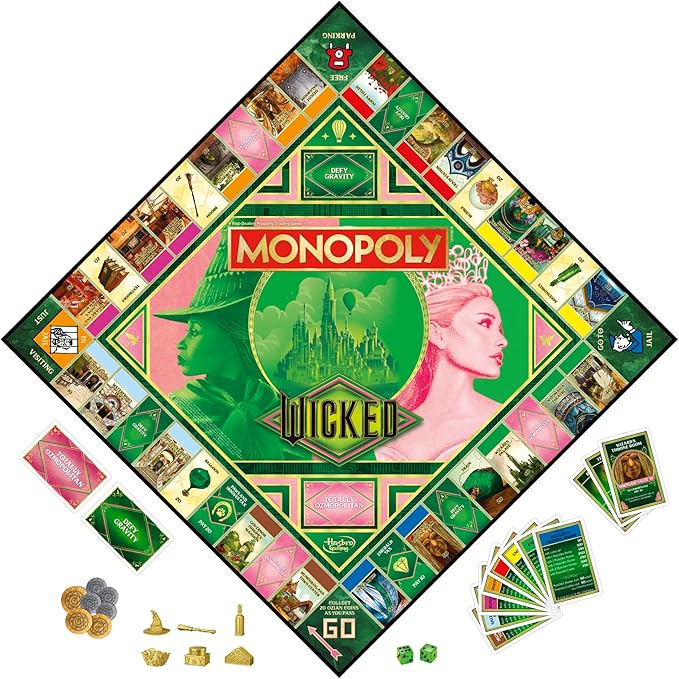 Monopoly Wicked Edition Board Game | Inspired by The Motion Picture | Ages 8+ | 2 to 6 Players | 30 Mins. | Family Games for Kids Teens and Adults