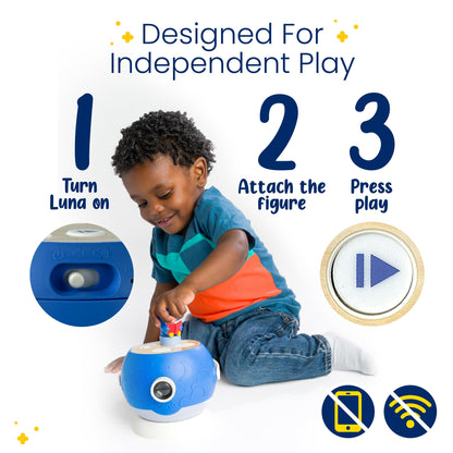 LUNA STORYTIME Kids Book Projector – 5 Daniel Tiger & 5 Classic Read-Aloud Stories, 10 Songs & Night Light & Soothing Dream Music | Children Ages 3+ Storytime Projector | Toys, Owl & Daniel Tiger
