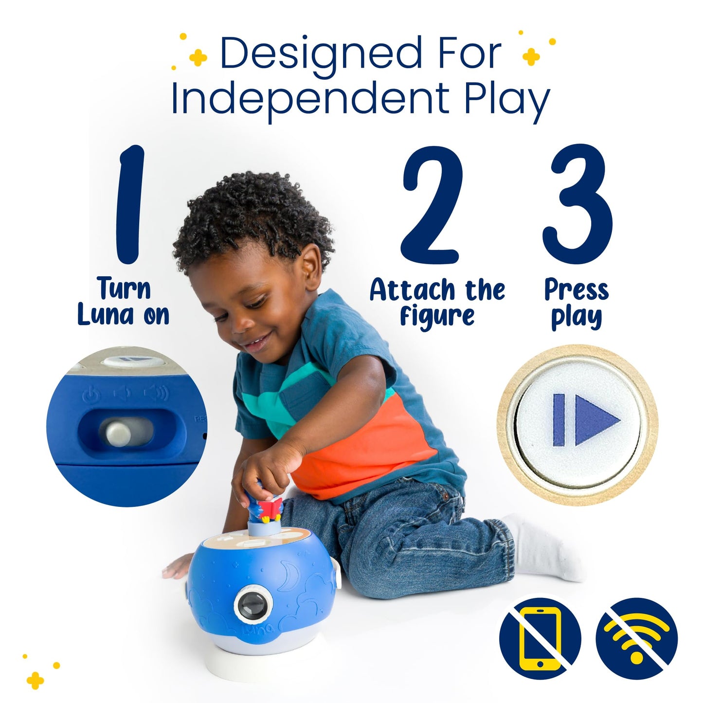 LUNA STORYTIME Kids Book Projector - Owl & Super Simple Noodle Bundle | 5 Read-Aloud Stories & 17 Songs | Story Projector, Night Light & Music Player | Screen-Free Educational Toy for Kids Ages 3+