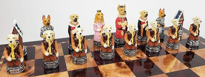 HPL Royal Cats Vs Dogs Set of Chess Men Pieces Hand Painted - NO Board