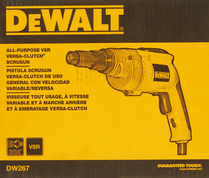 DEWALT Drywall Screw Gun, Variable Speed Reversible, 6.5-Amp (DW267), 0.25