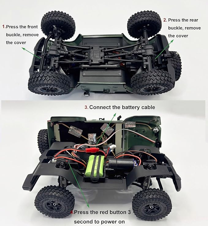 1/18 RC Crawler RC Jeep Remote Control Truck Off Road RC Rock Crawler 4x4 RTR All Terrain 370 Brushed Motor 2.4GHz Fully Proportional 3 Range Speed Upgrade Chassis Model Hobby Toy for Adult