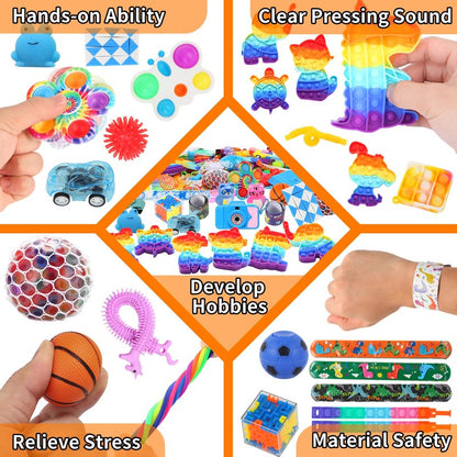 BILLFULL 1000 Pcs Party Favors for Kids, Fidget Toys Bulk, Birthday Gift Toys, Fidgets Stocking Stuffers, Treasure Box Party, Goodie Bag Carnival Prizes, Pinata Filler Stuffers Classroom