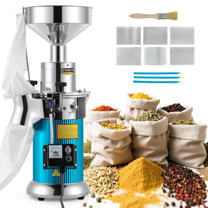 CGOLDENWALL Hammer Mill Grinder, 2000W Commercial Electric Herb Grinder, 44 Lbs/H, Continuous Feeding, with Funnel & 6 Sieve Meshes, Pulverizer for Dry Herb Grain Spice Nutmeg,110V
