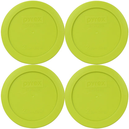 Pyrex 7200-PC 2-Cup Edamame Green Food Storage Replacement Lid (4-Pack) - Made in USA