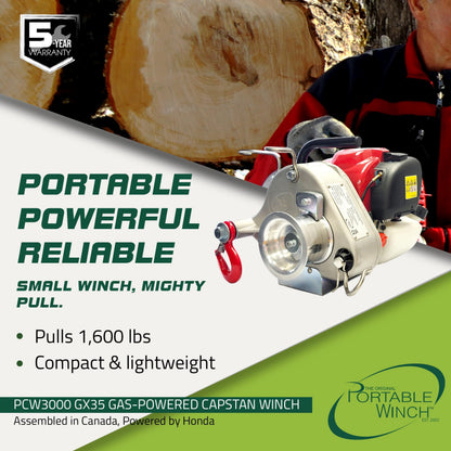 Portable Gas Winch - PCW3000 by Portable Winch Co.