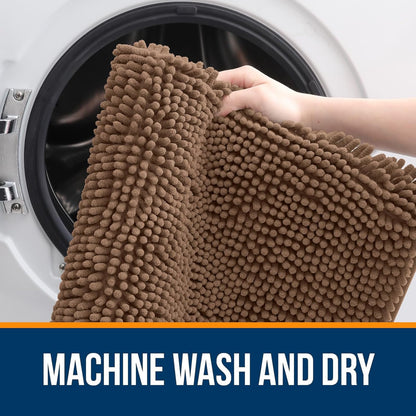 OLANLY Bath Rugs - Extra Soft Chenille, Quick-Dry & Absorbent | 30x20 Mocha Machine Washable Mats