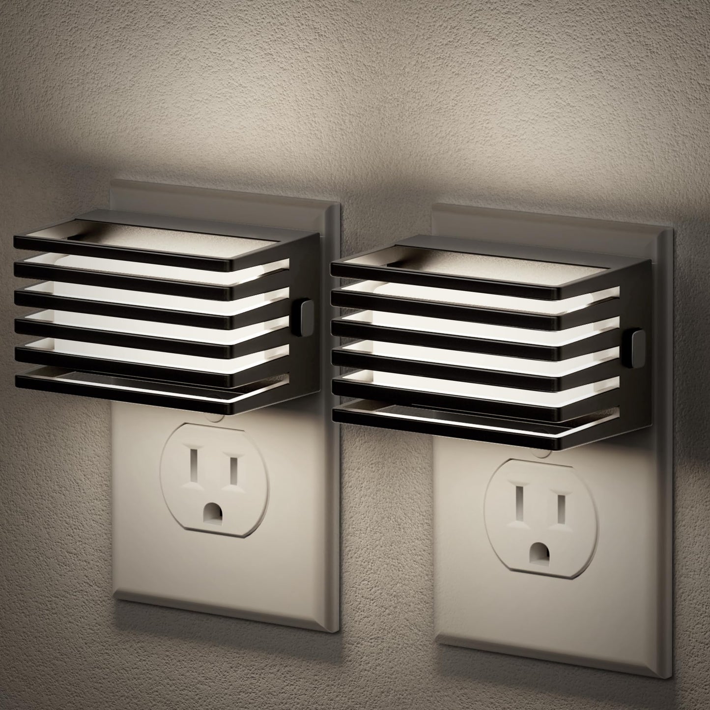 JandCase LED Night Light, [2 Pack] Night Lights Plug into Wall with Dusk to Dawn Sensor, Dimmable Plug in Night Light, Adjustable Brightness, 3000K Soft White Nightlight for Bedroom Bathroom Hallway