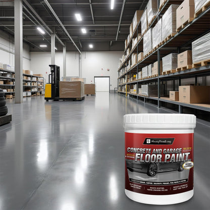 5 Gallon Professional Floor Paint Kit (Slate Dark Gray, 800-1000 sq.ft) - Acrylic Concrete Coating for Garages & Basements | Single Component Formula | Scratch Resistant & Low VOC | Ready-to-Use
