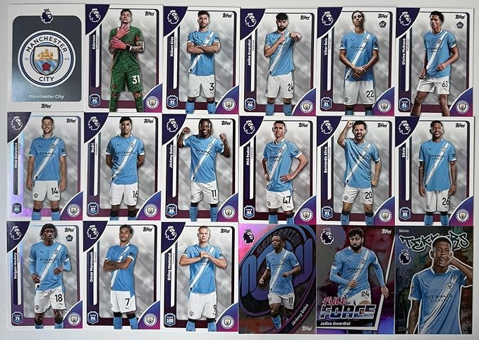 Premier League 2026 Manchester City 18 Card Trading Card Base Team Set