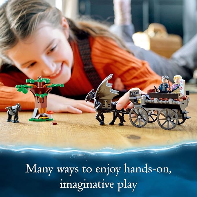 LEGO Harry Potter Hogwarts Carriage &amp Thestrals Set 76400 Building Toy for Kids 7 Plus Years Old with 2 Winged Horse Figures and Luna Lovegood Minifigure