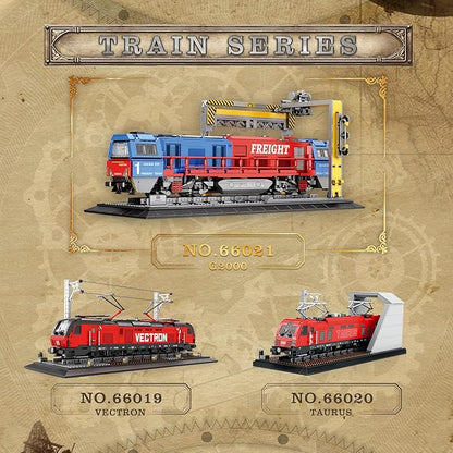 Reobrix Train Building Sets with BaseG2000 Freight TrainLocomotive City Truck Model Kit 66021Model for Adult Car LoversGift Ideas for Girls Boys Home Décor1980 PCS