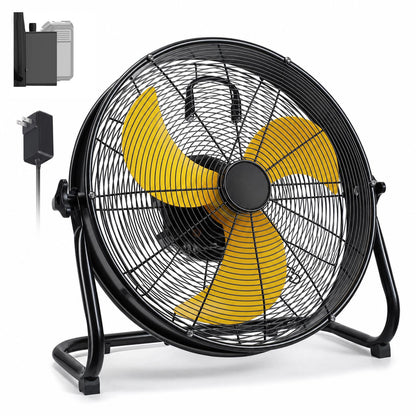 18" High Velocity Brushless Floor Fan Compatible with Dewalt 20V Max Battery(Tool Only), 2500 CFM Cordless Heavy Duty Metal Fan, 5 Speeds Portable Industrial Shop Fan for Home, Garage, Attic, Camping