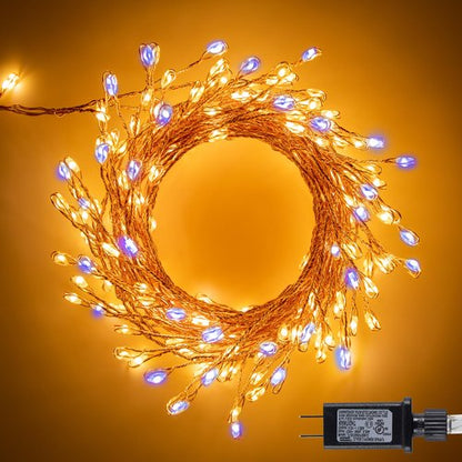 Fairy Lights Plug in, 10FT 200LEDs Twinkle String Lights, Ramadan Decorations Indoor Outdoor for Home Garden Stairs Table Tree, Waterproof, DIY Wreath, Christmas Decor