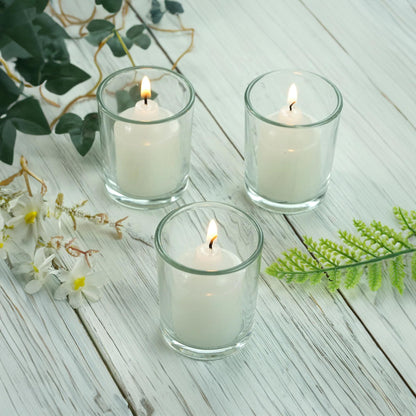 WGV Tea Light Votive Candle Holder 2x2.4, Clear Tiny Utility Cylinder Glass Vase, Small Planter Terrarium for Home Accent Decor, 24 Pieces