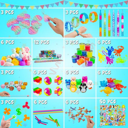 DQstar Party Favors Toy for Kids 4-8-12, Treasure Box Prizes for Classroom, Goodie Bags Stuffers, Prize Box Toys, Birthday Party Gifts, Carnival Prizes, Pinata Fillers, Treasure Chest