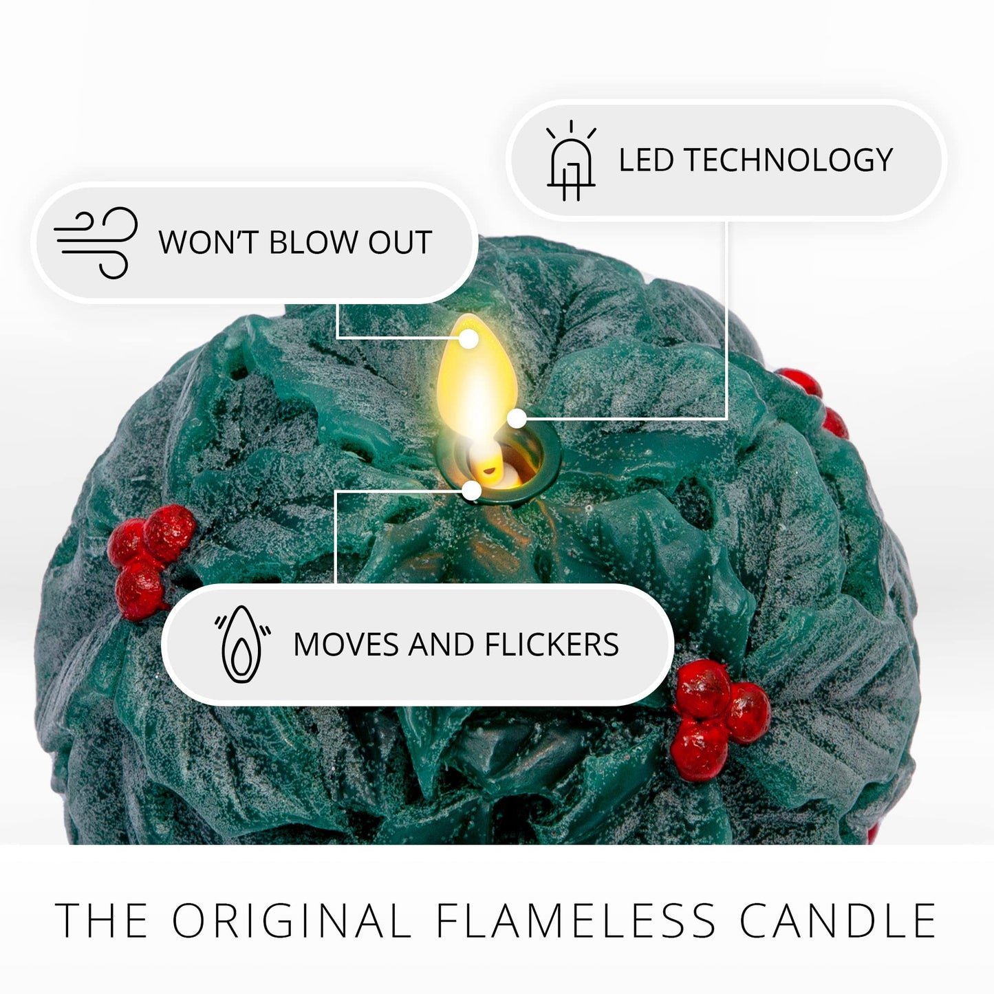 Luminara - Flameless Holiday Crystal Beads Glitter Sphere Candle - Chalky Green - Pack of 1-4x4.25 - Auto Timer Built-in 5-Hour Timer Indoor Use