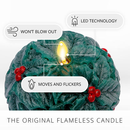 Luminara - Flameless Holiday Crystal Beads Glitter Sphere Candle - Chalky Green - Pack of 1-4x4.25 - Auto Timer Built-in 5-Hour Timer Indoor Use