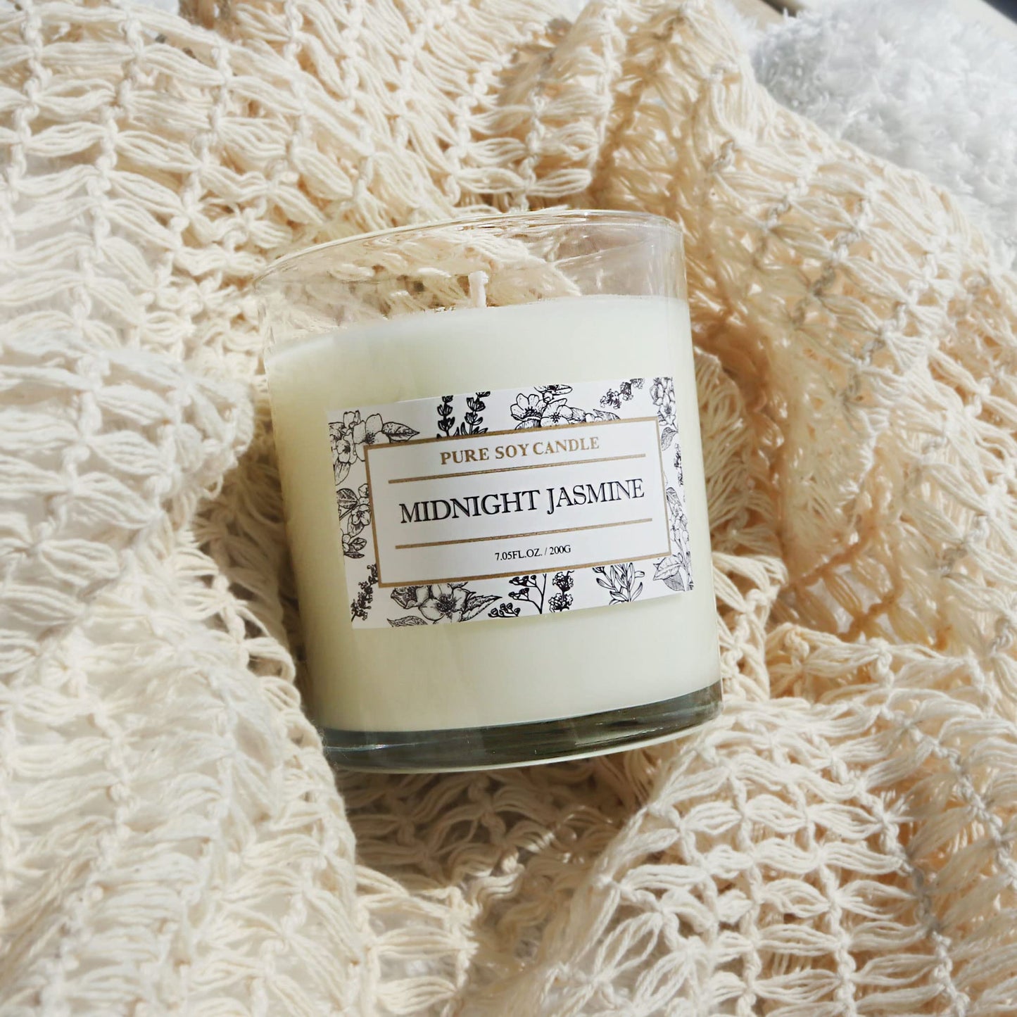 Aronica Jasmine & Magnolia Scented Soy Candles - White Floral Candle Gift for Women, Spring & More