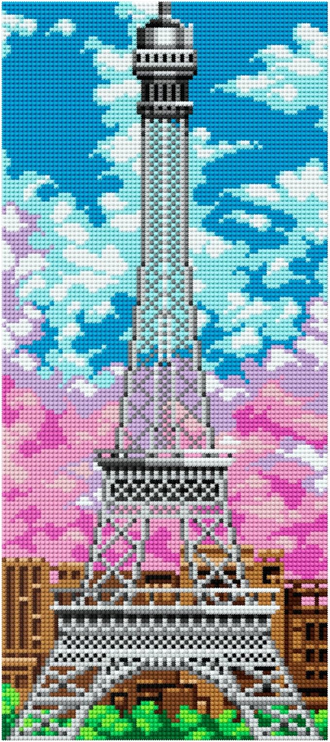 Pix Brix Pixel Art kit Puzzle Bricks - Eiffel Tower 12750 Pieces - Patented Colorful Building Bricks Create 2D and 3D Builds Without Water Iron or Glue - Stem Toys for Adults and Kids