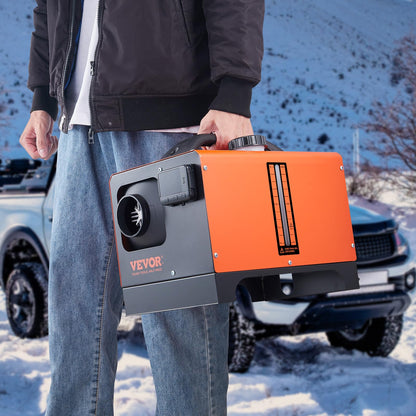 VEVOR Diesel Heater, 12V All-in-one Diesel Air Heater with Remote Control and LCD Display, 5L Fuel Tank Fast Heating Portable Diesel Parking Heater for RV, Truck, 8KW, Upgrade - APP Control, Orange