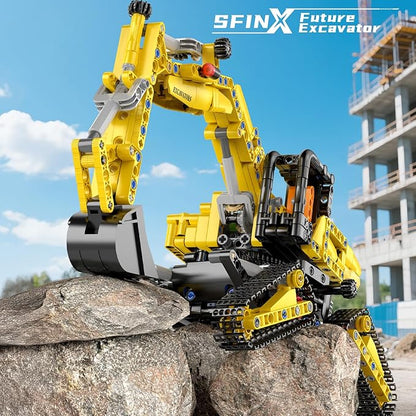 Mould King Crawler Excavator Building Sets 17076 Engineering Excavator Kits MOC Model Toys Birthday Gifts for Adults and Teens 14+ Construction Vehicle Set for Excavator Fans (840 Pcs)