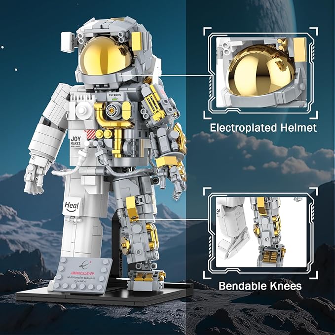 Building Block Sets Space Astronaut Building Set 1008 Pcs for Adult Teenager Aged 14+ Spaceman Model Building Kit Toys for Gift Home or Office Decor