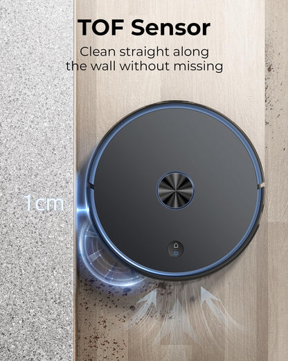 Laresar Robot Vacuum and Mop Combo, 3 in 1 Robotic Vacuum with 3.5L Self Emptying Station, Equipped with Lidar Navigation,Smart App Control, for Pet Hair/Floors/Carpets, L6 Pro, Black