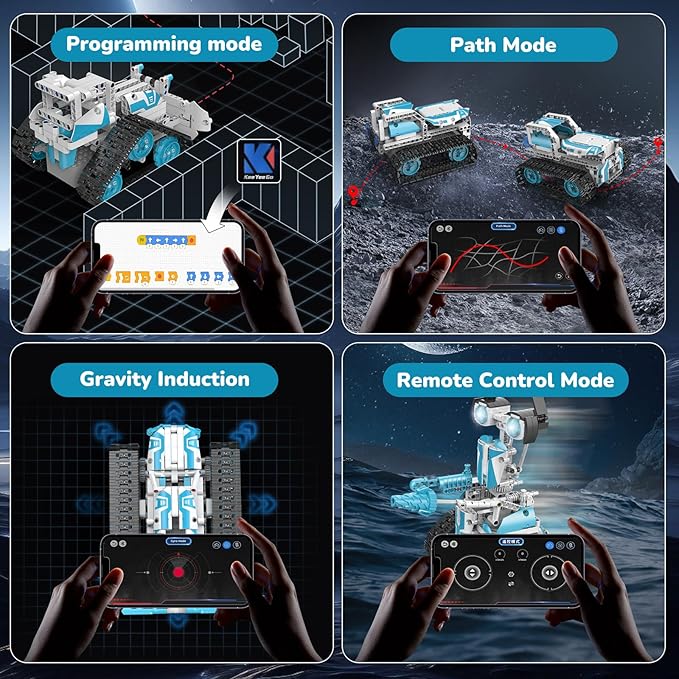 Robot Building Kit with APP/Remote Control STEM Gifts for Boys Age 6-16Technic Coding Robotic Toys for Kids Birthday Buildable 5in1 Models with 720 Pieces
