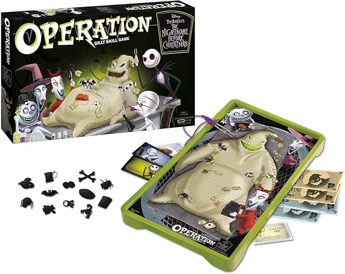 Operation: Disney The Nightmare Before Christmas Board Game | Collectible Operation Game | Featuring Oogie Boogie &amp Nightmare Before Christmas Artwork 1+ Players