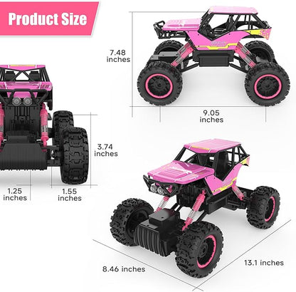 DOUBLE E 1:12 RC Monster Truck - 4WD Off-Road Remote Control Car with Dual Motors and Headlights