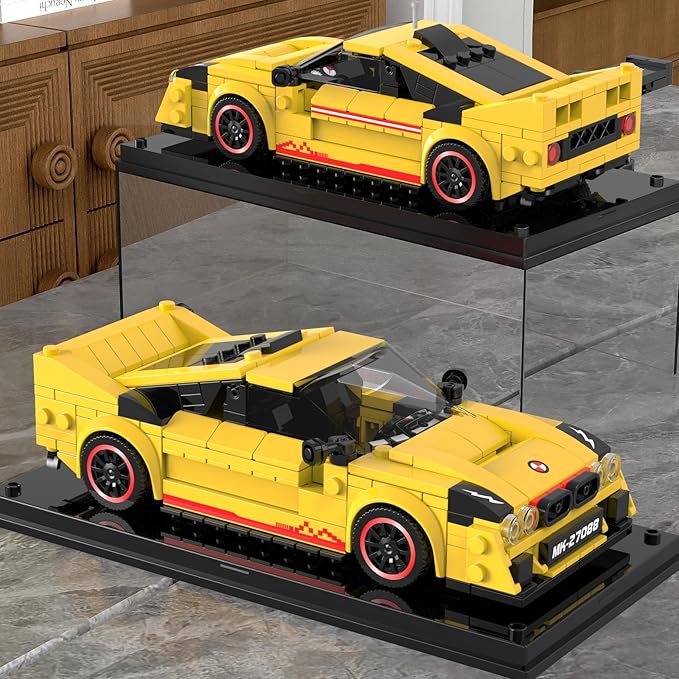 Mould King Speed Champion EVO 38 Racing Car MOC Building Set &amp Display Case Creative Classic Cars for Teens Age14+ 27088 Cool Vehicles Model Toys Birthday Gifts for Adults 466 PCS