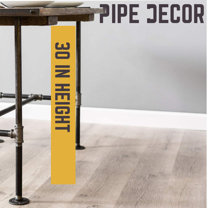 PIPE DECOR Industrial Kitchen Dining Table Base, 3/4 Inch Pipe, 30 Inch Height Rustic Metal Frame for Home Office, Basement, Study - Poker Design
