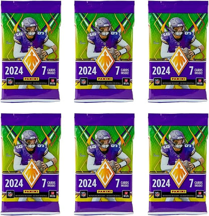 2024-25 Panini Phoenix NFL Football Mega Box – Retail Exclusive 42 Cards Color Blast Parallels Rookie Cards Official Trading Cards