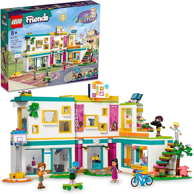 LEGO Friends Heartlake International School 41731 Building Toy with 5 Mini-Dolls and Accessories Pretend Play School Classroom Building Kit Gift for Christmas for Girls Boys and Kids Ages 8 and Up
