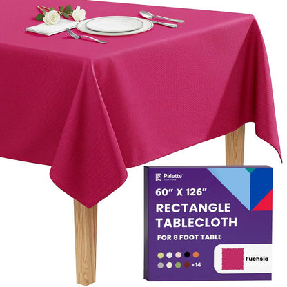 Gee Di Moda Rectangle Tablecloth - 60 x 126 Inch Fuchsia Table Cloth for 8 Foot Rectangle Tables - Heavy Duty Washable Fabric - for Holiday Party, Dinner, Weddings, Baby Shower & Events