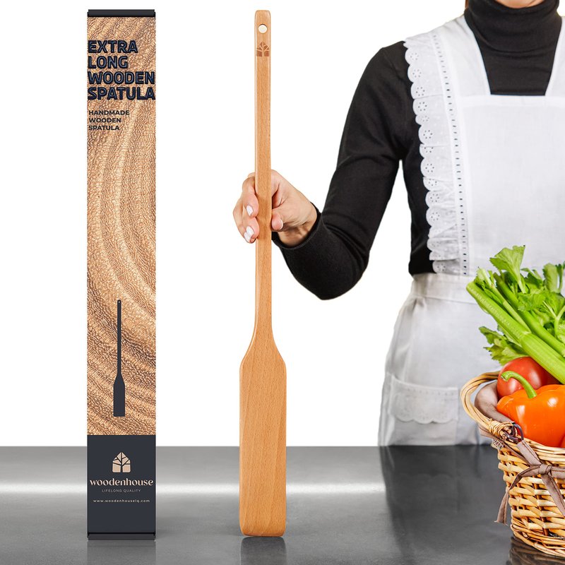Wooden Paddle for Cooking, Stirring Paddle – 24" Crawfish Paddle – Heavy Duty Long Wooden Spoon for Large Stock Pots by Woodenhouse