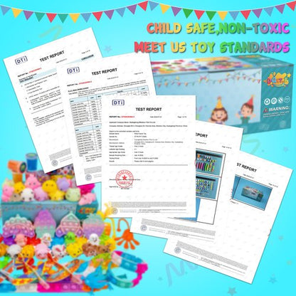 DQstar Party Favors Toy for Kids 4-8-12, Treasure Box Prizes for Classroom, Goodie Bags Stuffers, Prize Box Toys, Birthday Party Gifts, Carnival Prizes, Pinata Fillers, Treasure Chest