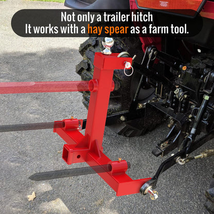 Sulythw 3 Point Hitch Attachment, 3pt Quick Trailer Hitch 2" Receiver Category 1 Attachment, 3000lbs Capacity with Trailer 2-5/16" Ball Gooseneck 3 Point Hitch Receiver Tractor Tow Drawbar