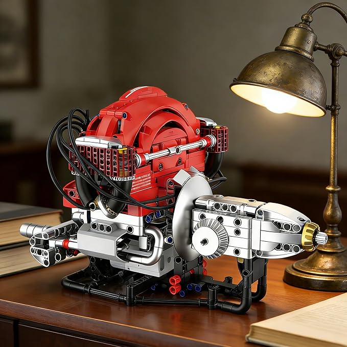 L4 Engine Building SetVisible 4-Cylinder Engine Model Kit that Run with App Control &amp Light and Motor STEM Mechanical Engineering Toy for Adults Ideal Gift &amp Display for Home and Office
