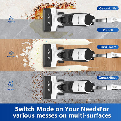 SUNSMAI 4-in-1 Steam Vacuum Mop - High-Performance Wet Dry Floor Cleaner for Hardwood Floors Carpets, 212°F Steam for Tough Stains, Self-Cleaning LED Display
