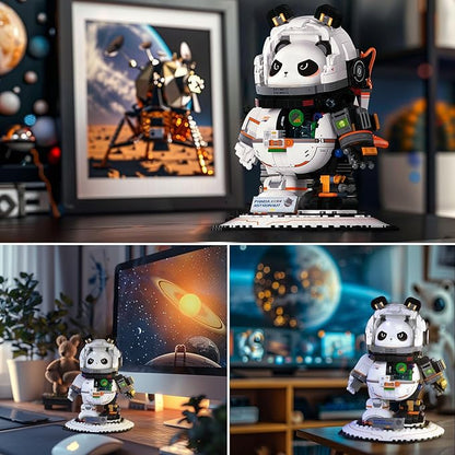 NUTCRACKER Space Panda Astronaut Building Blocks Kits - Animals Panda Toy Building Set for Adult Cool Space Panda Collection Display Model Birthday for Teens Boys Girls 14+ Age (829 Pieces)