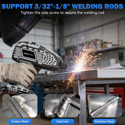 Portable Display Handheld Welder - 110V Portable Welder Machine IGBT Inverter with 5 Adjustable Currents, ARC Welder Gun Fits 3/32"-1/8" Welding Rods for Repair, DIY, Home Projects(20PCS Rods)