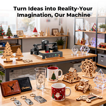 ACMER S1 Laser Engraver 3500mW, Compact Desktop Engraving & Cutting Machine for DIY Crafts, Small Business & Makers, 130x130mm Work Area, 0.04mm Detail Engraving for Wood, Acrylic