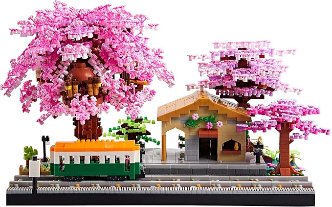 Japanese Cherry Blossom Tree Building Set Mini Micro Blocks Kit for Adult Flowers House Bonsai Tree Building kit Ideas Toys Present for Girls 14+