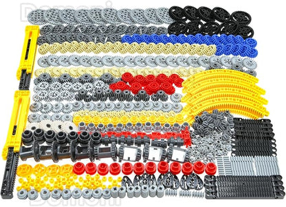 Technic Parts for Lego Kits 466 Pieces Car Gear Axle Pin Chain Link Tire Wheels Building Blocks Set - Compatible with Major Brands