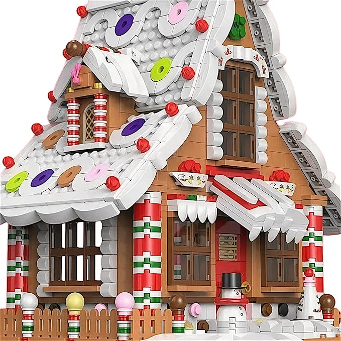 General Jim's Christmas Gingerbread House kit Building Block Bricks Set A Great Holiday Present Idea for Christmas (1455 Pieces) Modular Building Great for Teens and Adults