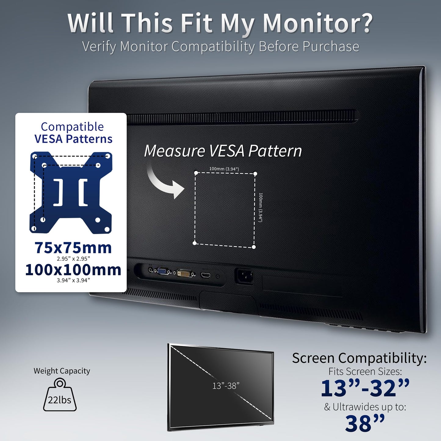 VIVO Extra Tall Single Monitor Desk Mount, 39 inch Pole VESA Stand for 13 to 32 inch Screens and up to 38 inch Ultrawides, Holds 22 lbs, Black, STAND-V011